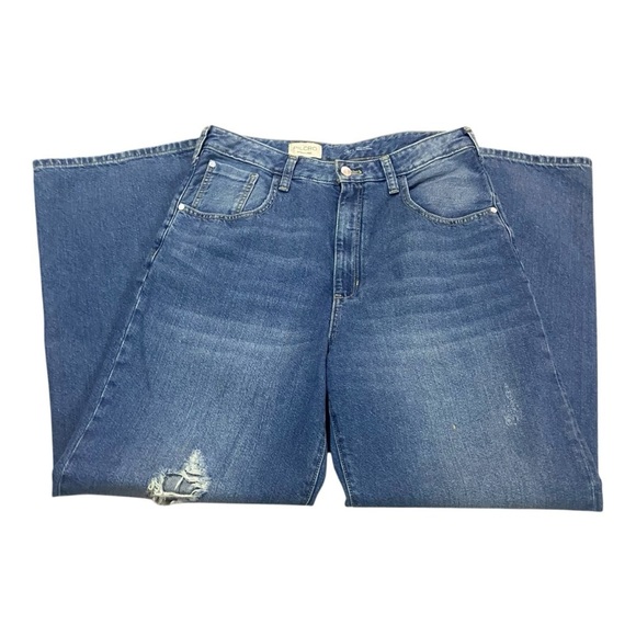 Anthropologie Pilcro The Joey Women's Blue Wide-Leg Jeans Sz 30 Distressed - Picture 5 of 7